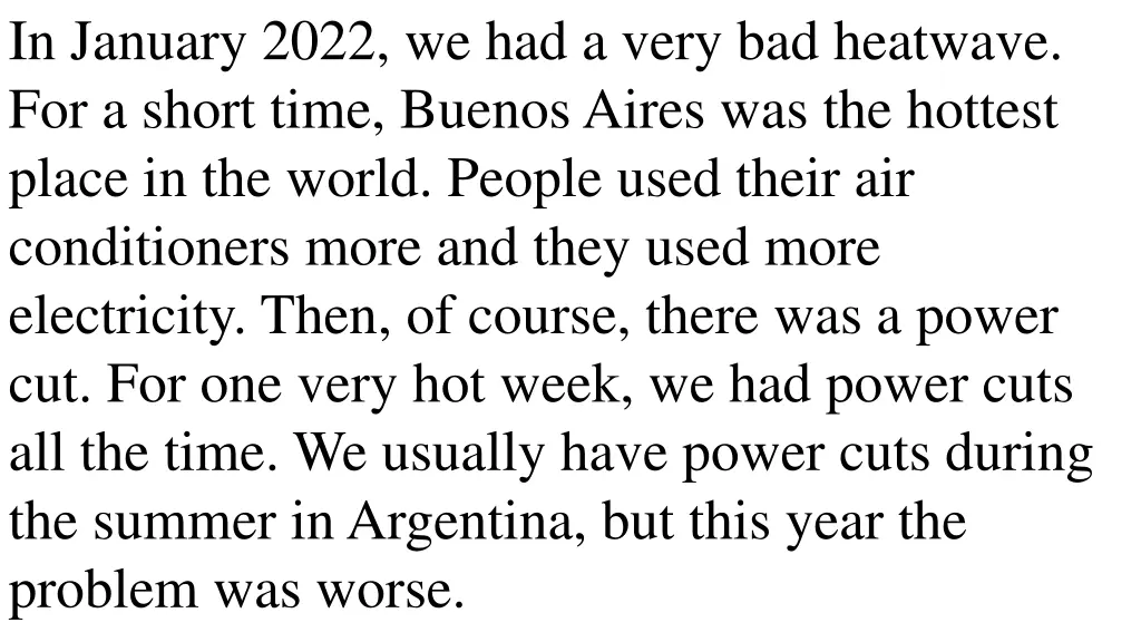 in january 2022 we had a very bad heatwave