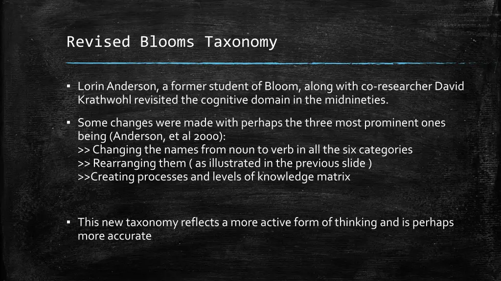 revised blooms taxonomy