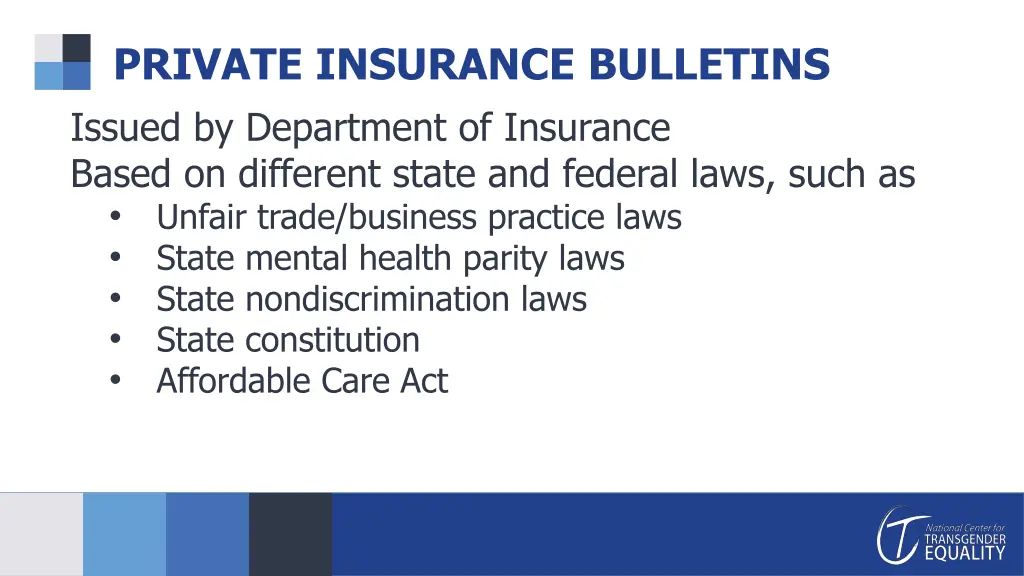 private insurance bulletins issued by department