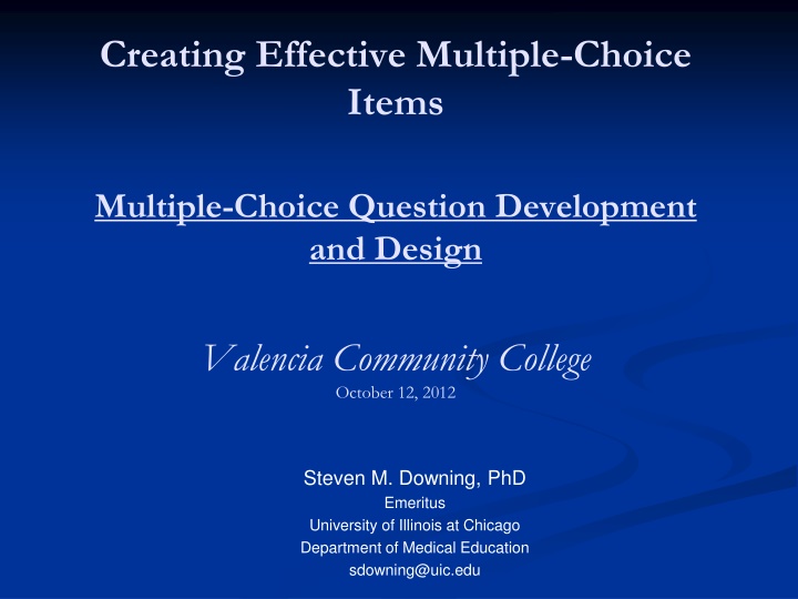 creating effective multiple choice items