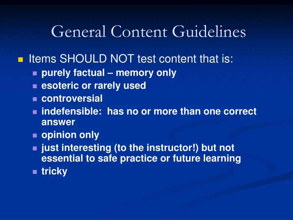 general content guidelines