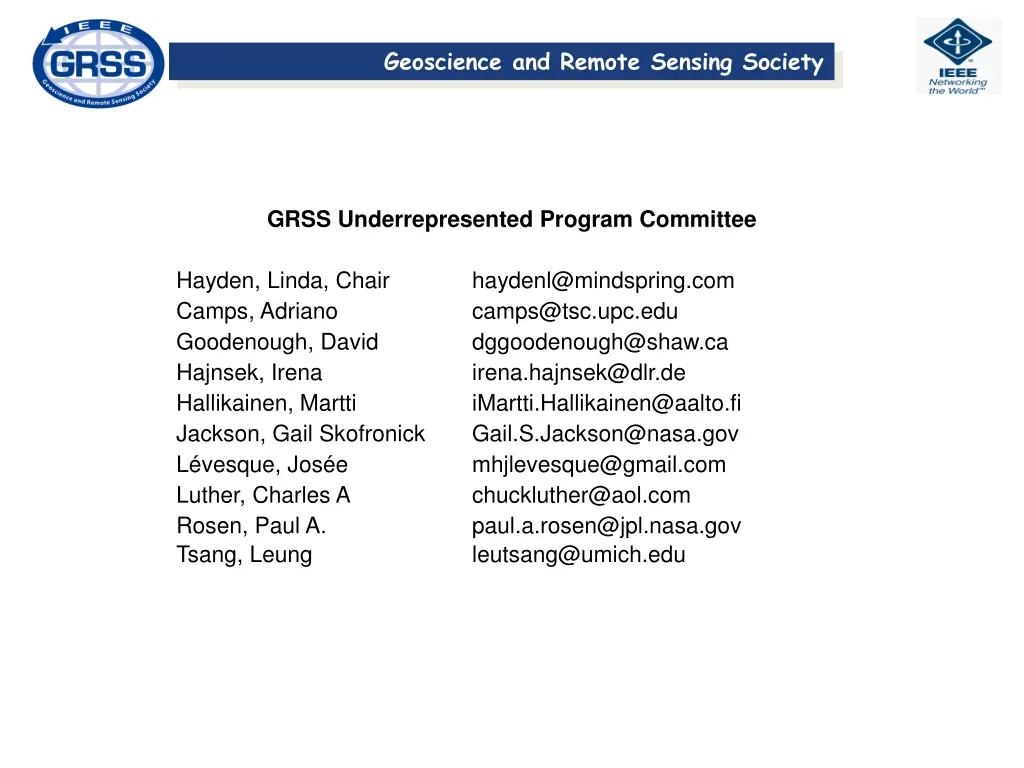 geoscience and remote sensing society 1