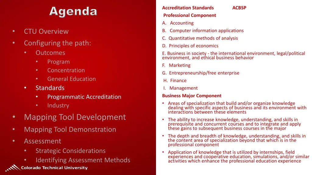 accreditation standards professional component