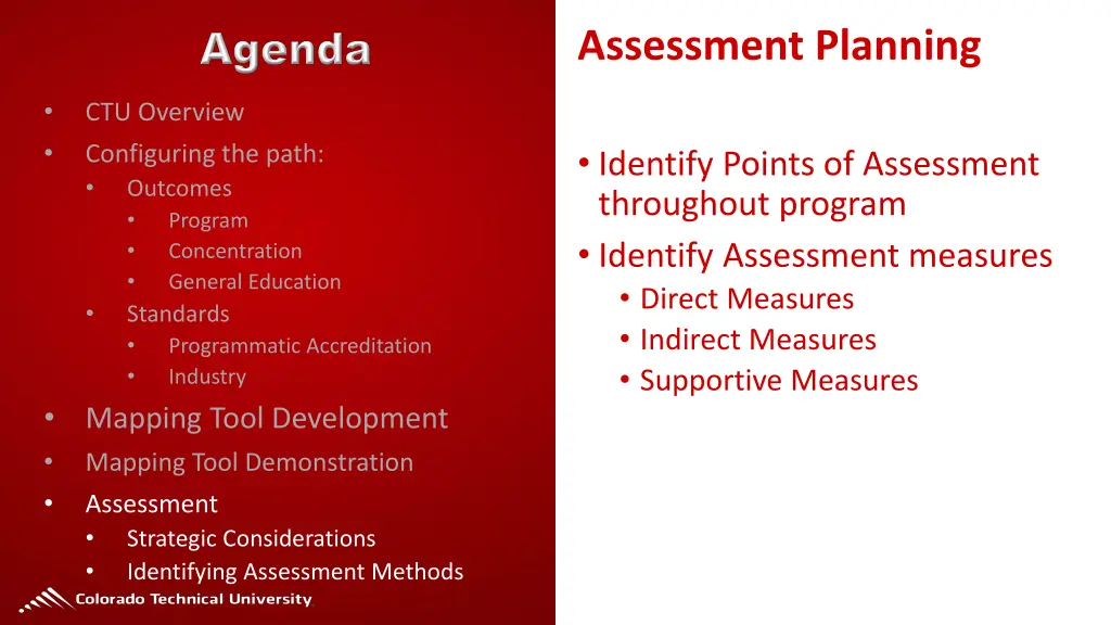 assessment planning