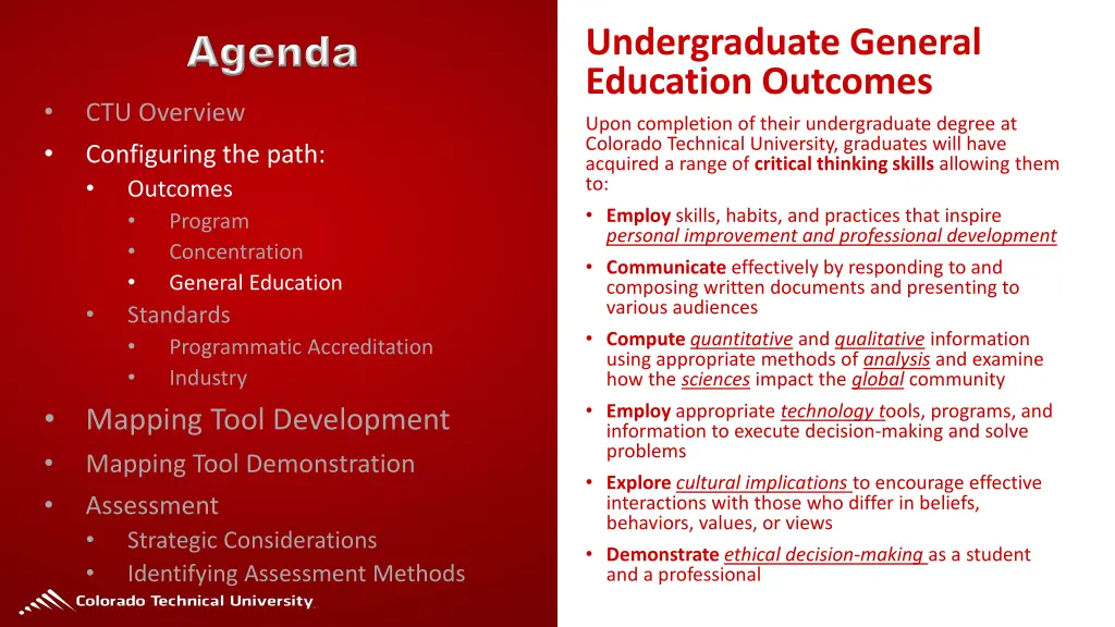 undergraduate general education outcomes