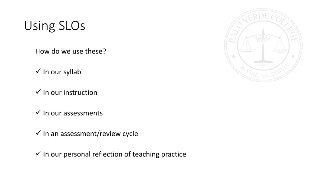 using slos