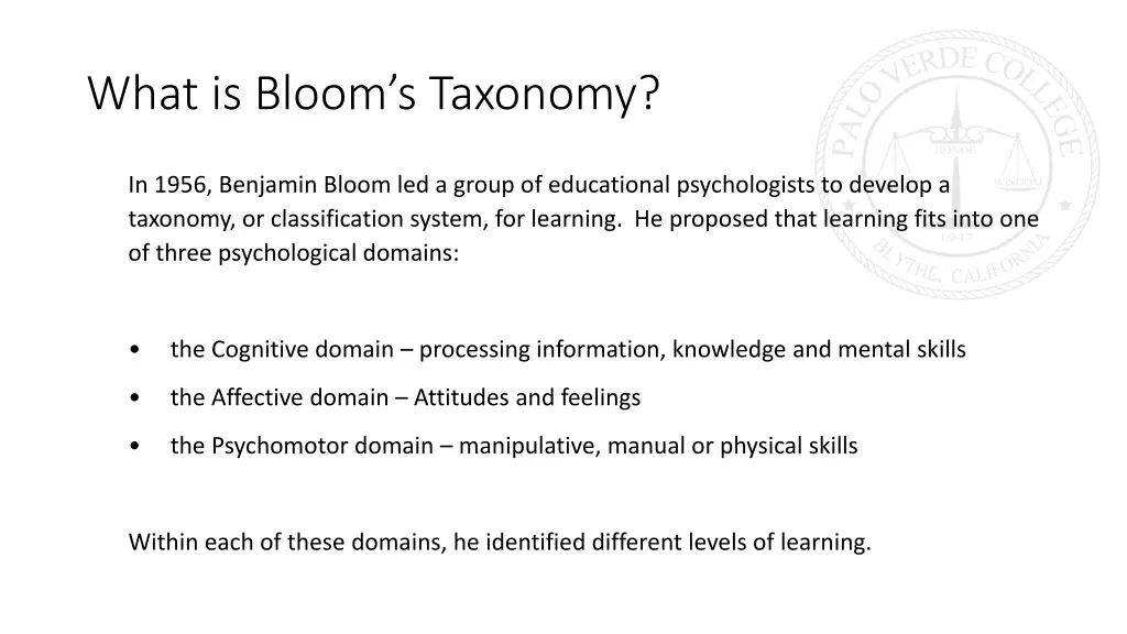 what is bloom s taxonomy