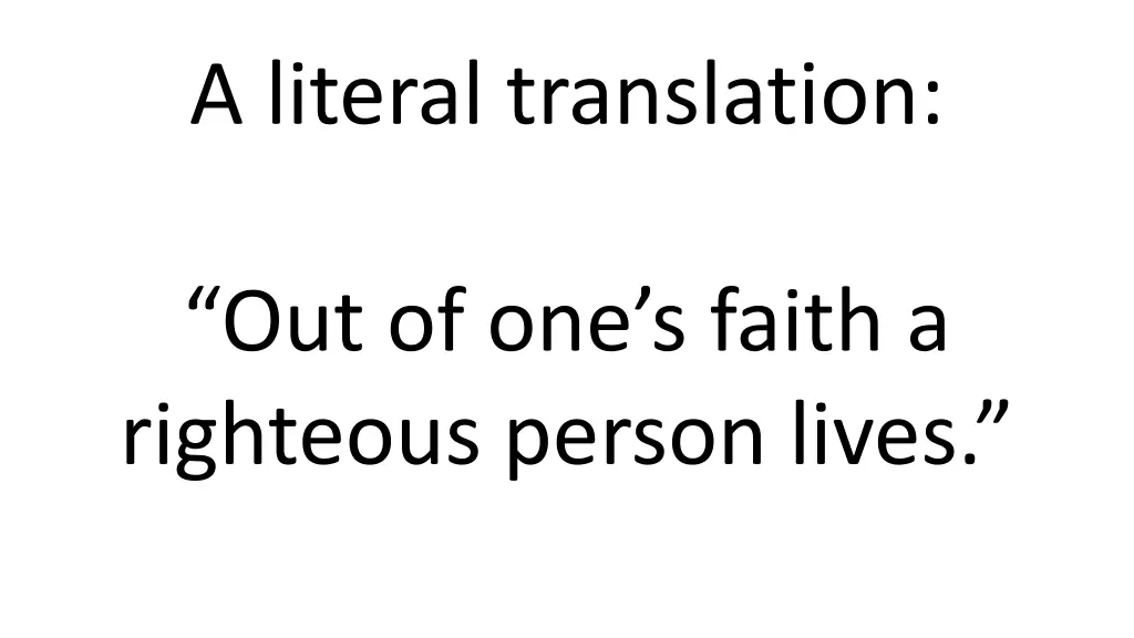 a literal translation