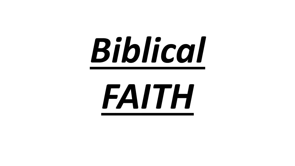 biblical faith