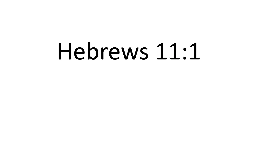 hebrews 11 1