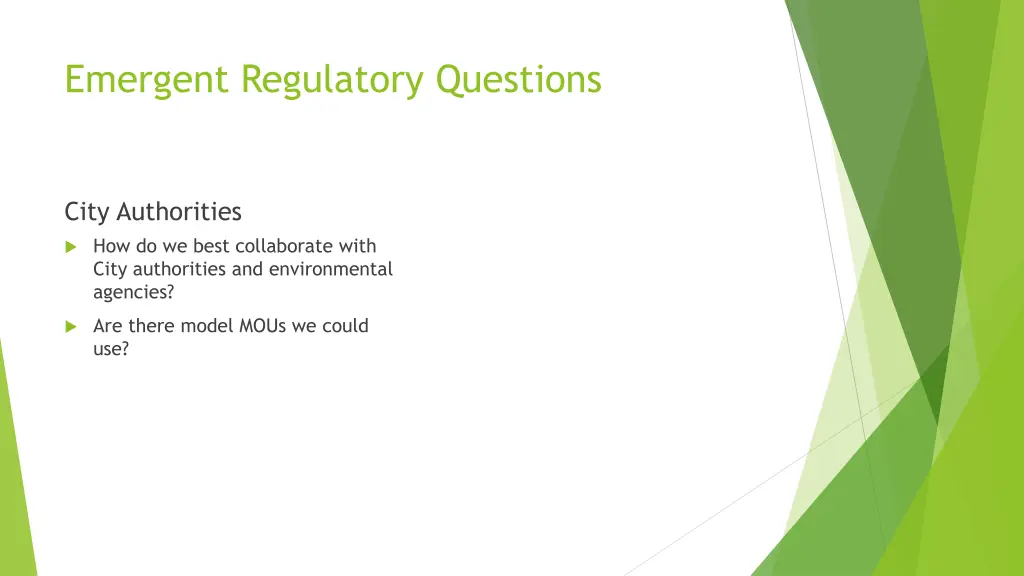 emergent regulatory questions 3