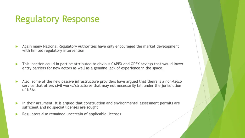 regulatory response