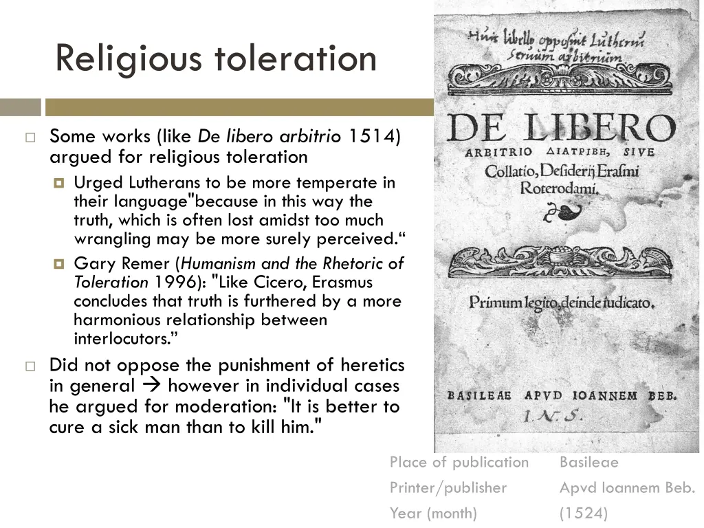 religious toleration