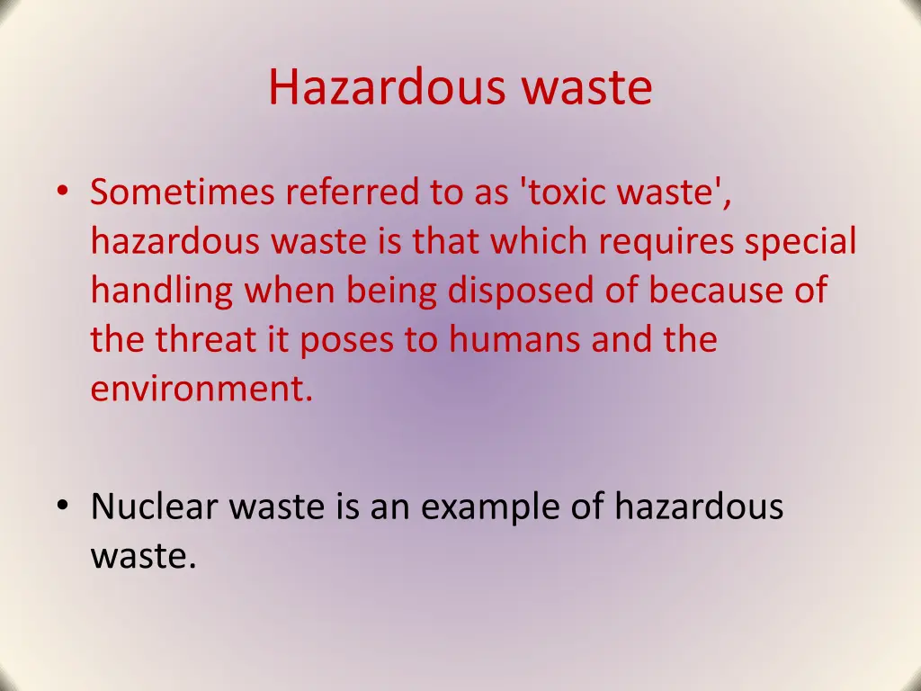 hazardous waste