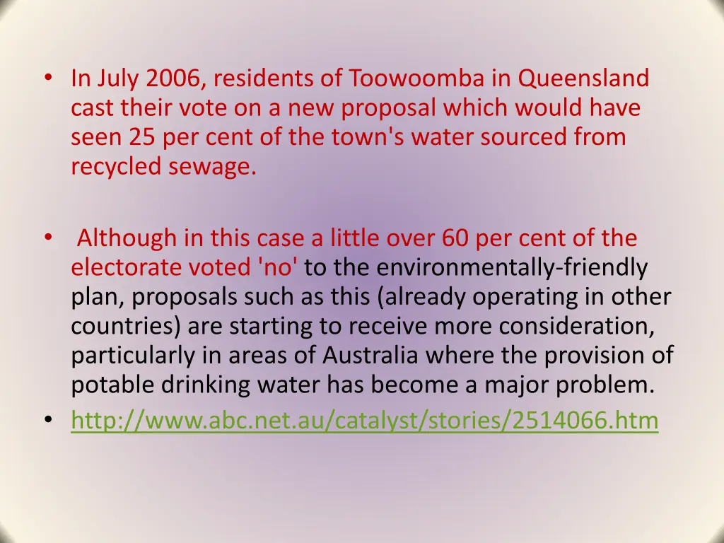 in july 2006 residents of toowoomba in queensland