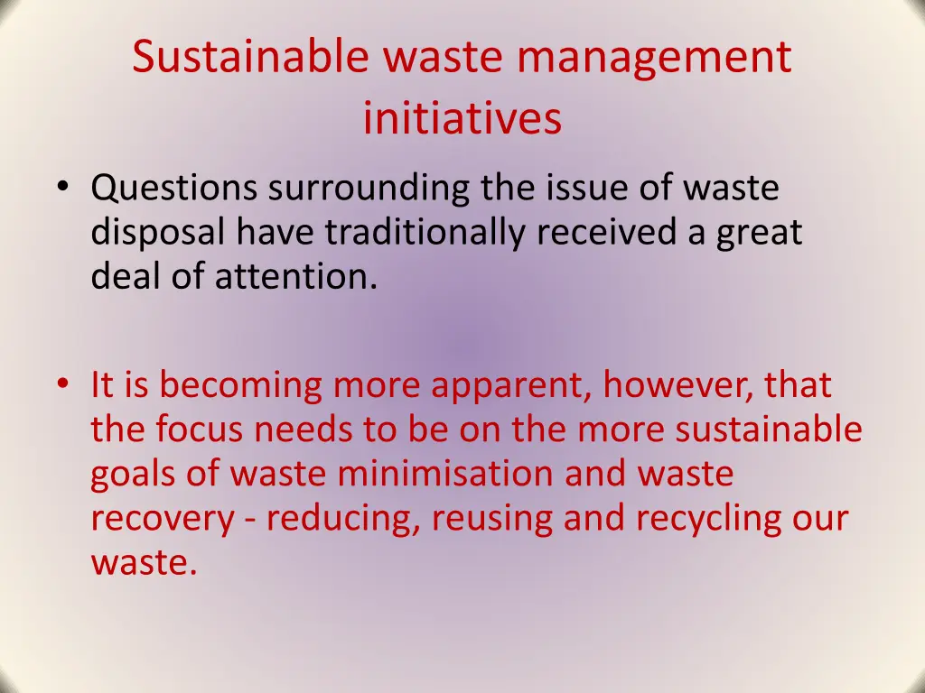 sustainable waste management initiatives