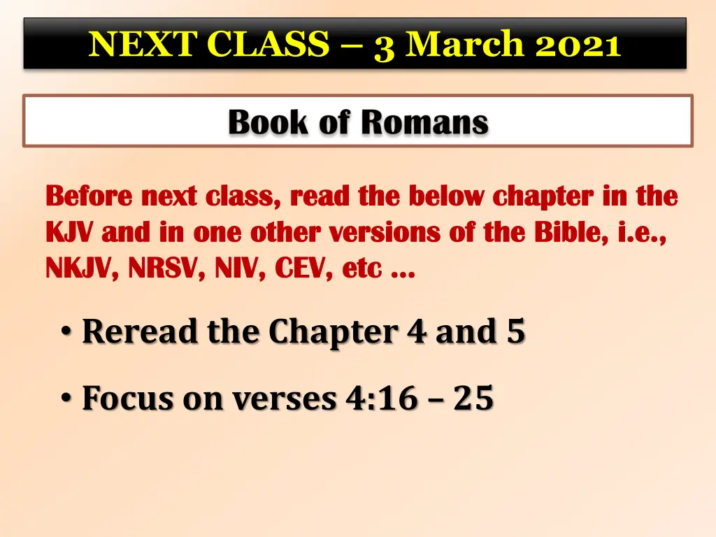 next class 3 march 2021