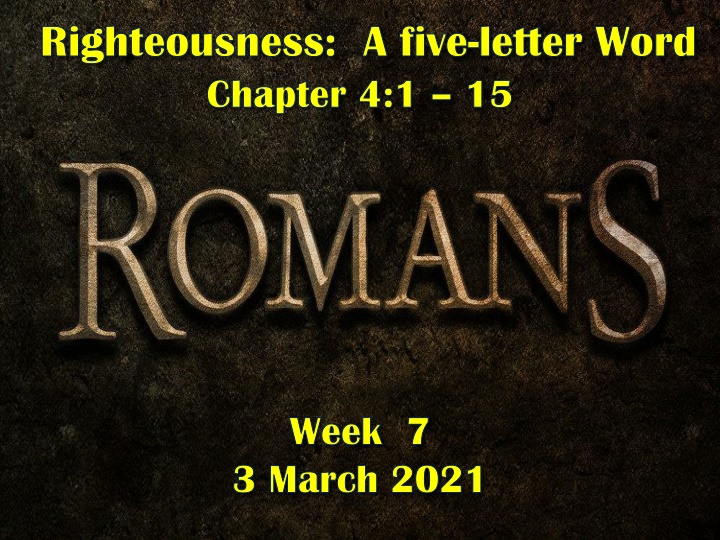 righteousness a five righteousness a five letter