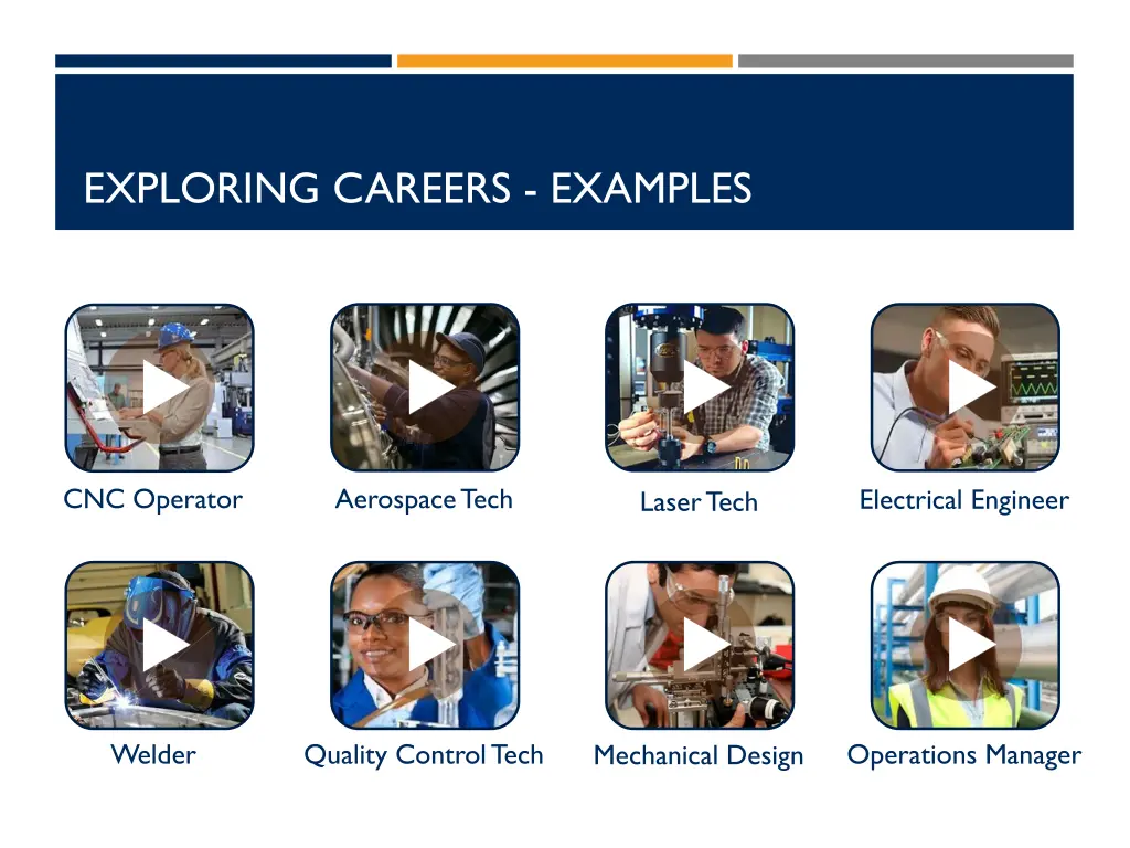 exploring careers examples