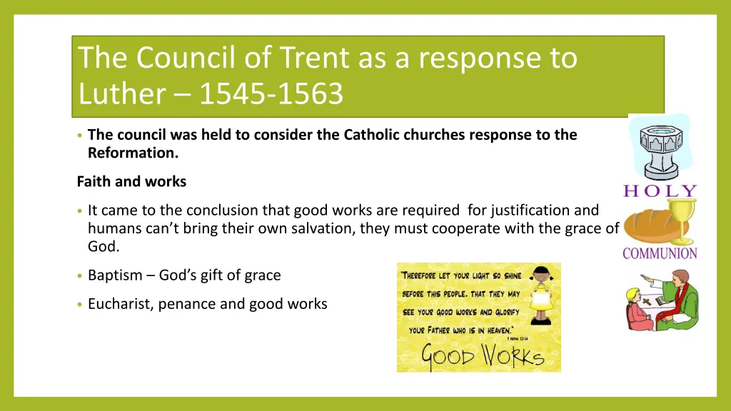 the council of trent as a response to luther 1545