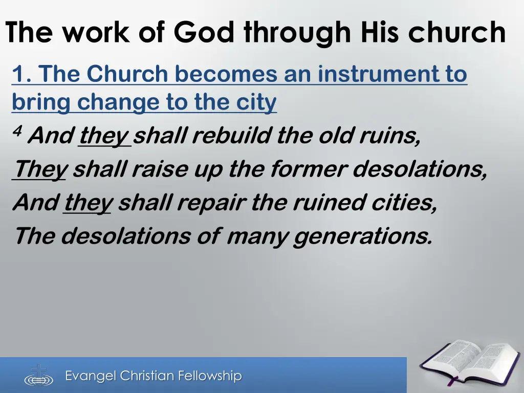 the work of god through his church 1 the church