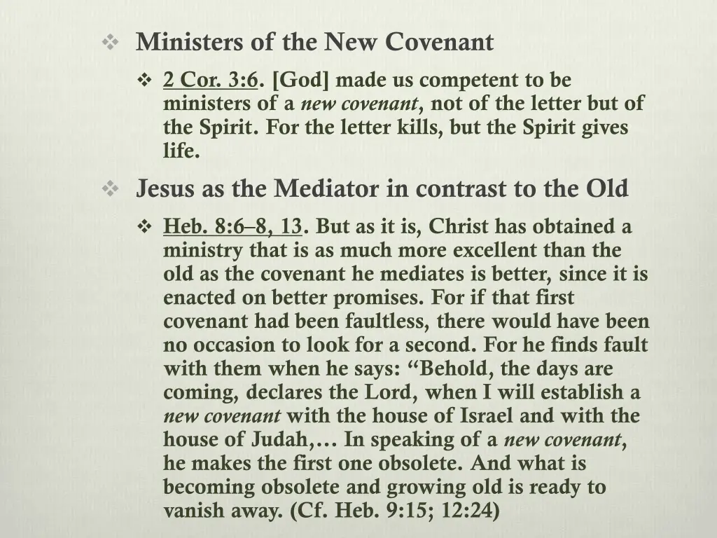 ministers of the new covenant