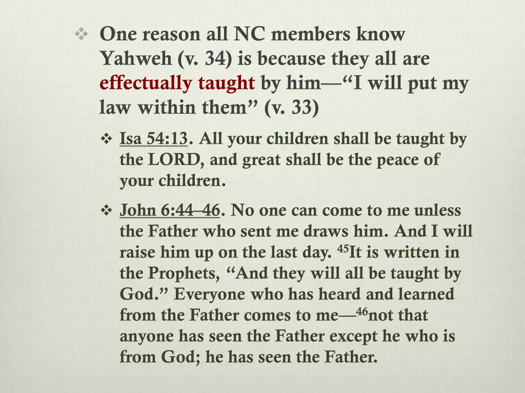 one reason all nc members know yahweh