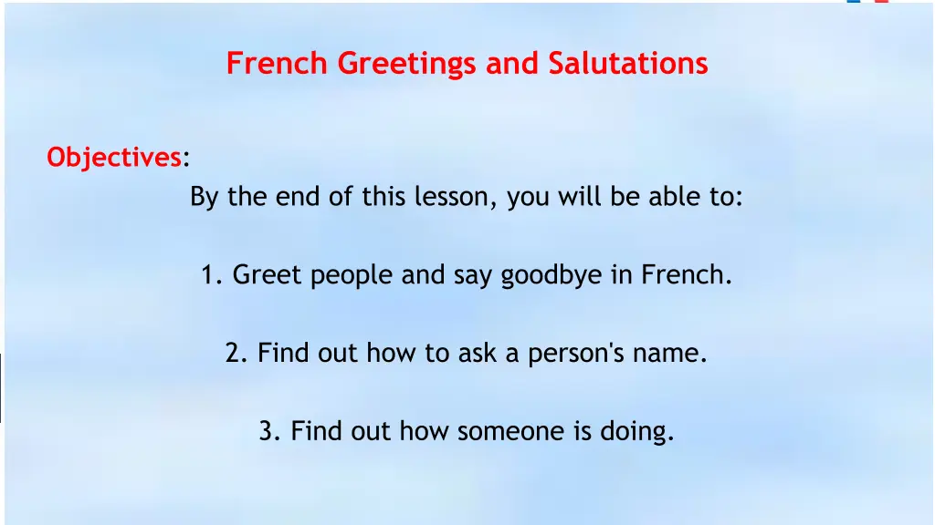 french greetings and salutations