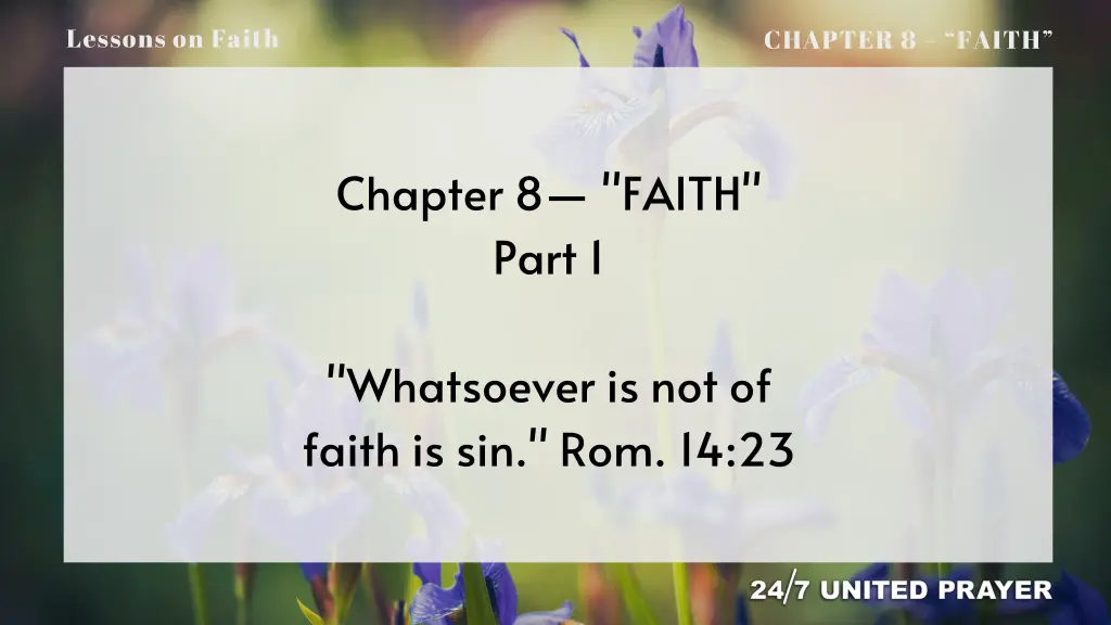 lessons on faith 1