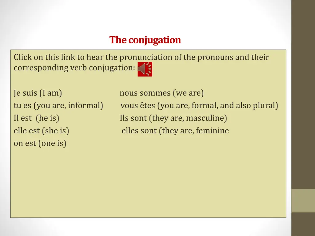 the conjugation