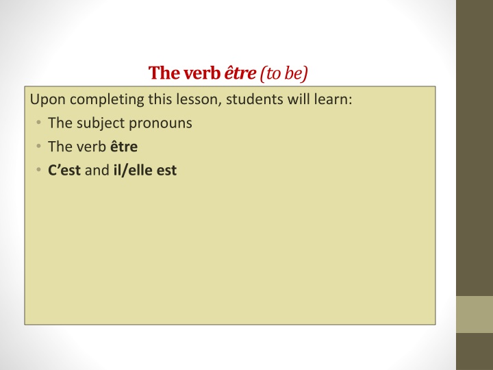 the verb tre to be