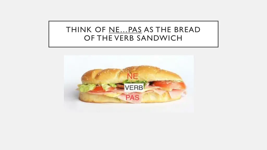 think of ne pas as the bread of the verb sandwich