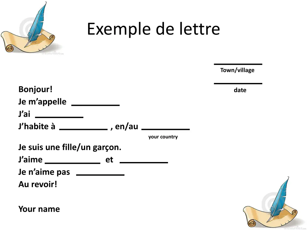 exemple de lettre