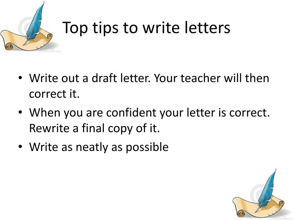 top tips to write letters