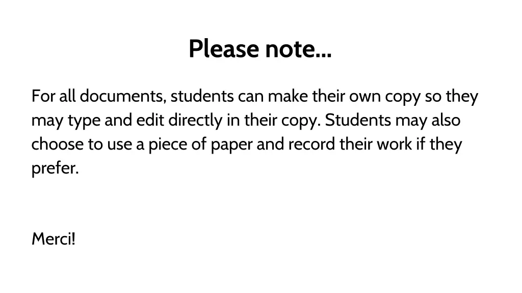 please note