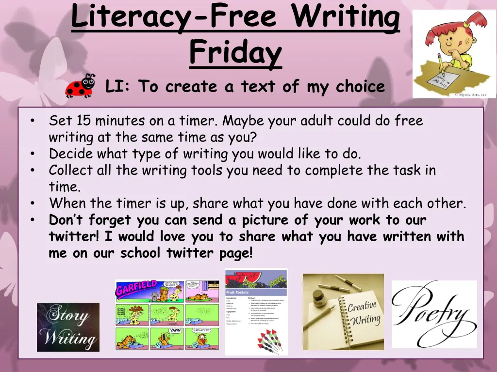 literacy free writing friday li to create a text