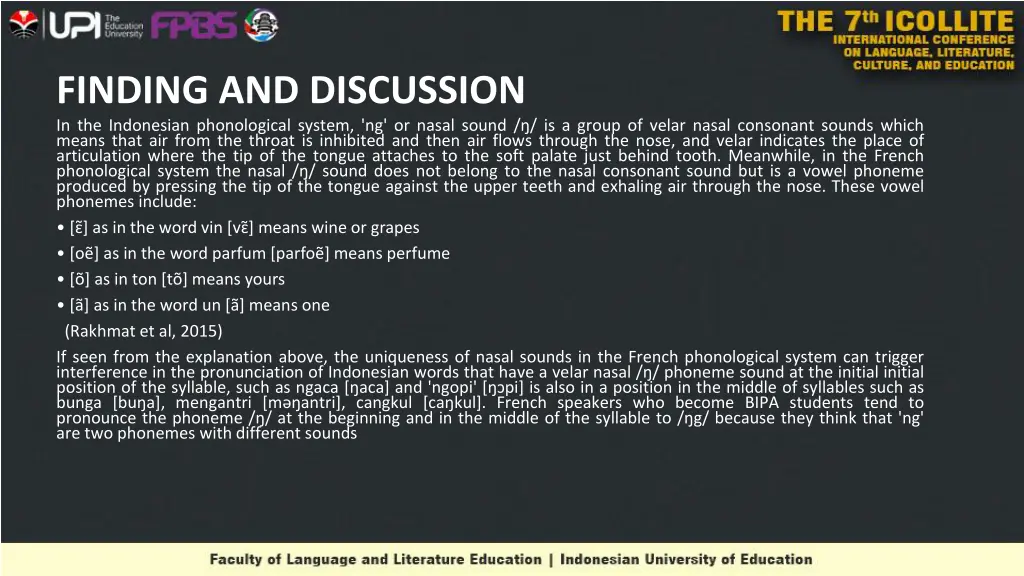 finding and discussion in the indonesian