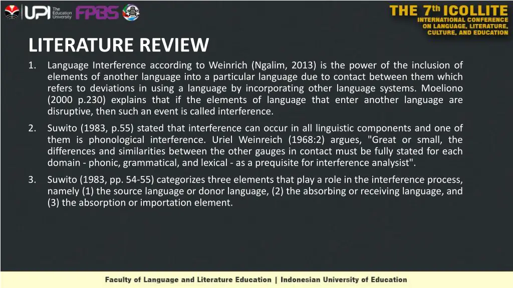 literature review 1 language interference