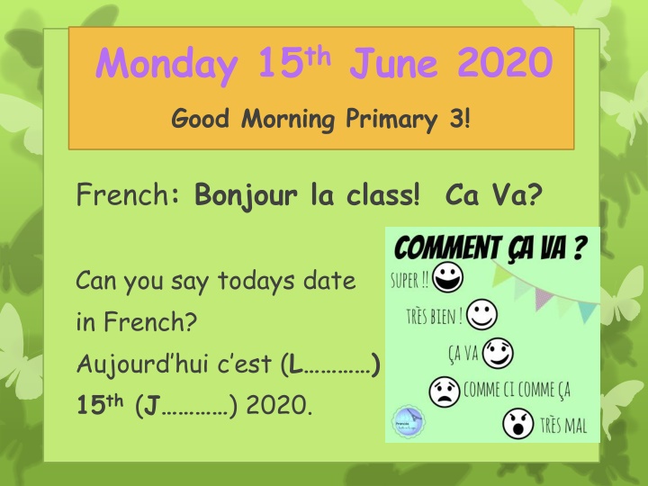 monday 15 th june 2020 good morning primary 3