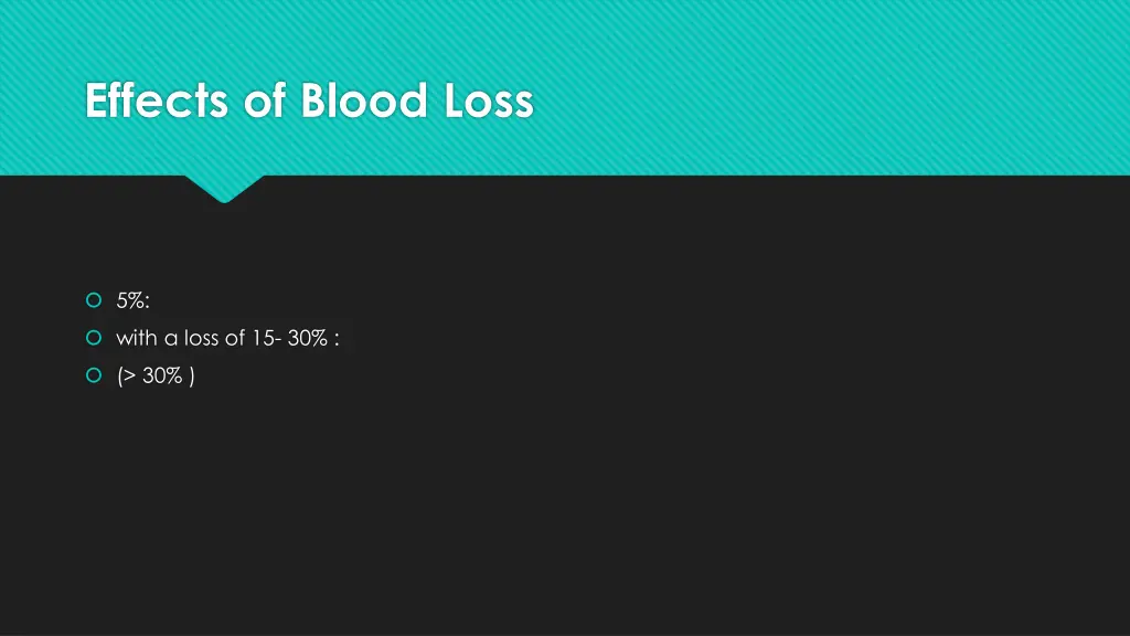 effects of blood loss