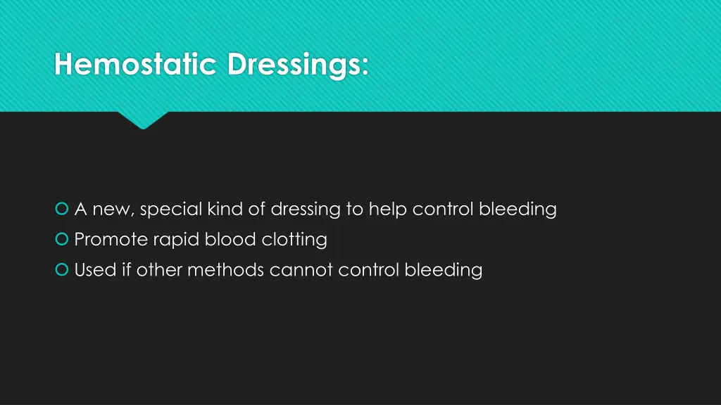 hemostatic dressings