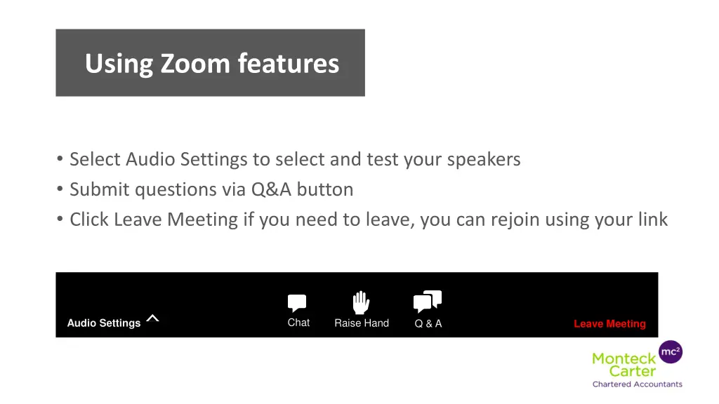 using zoom features