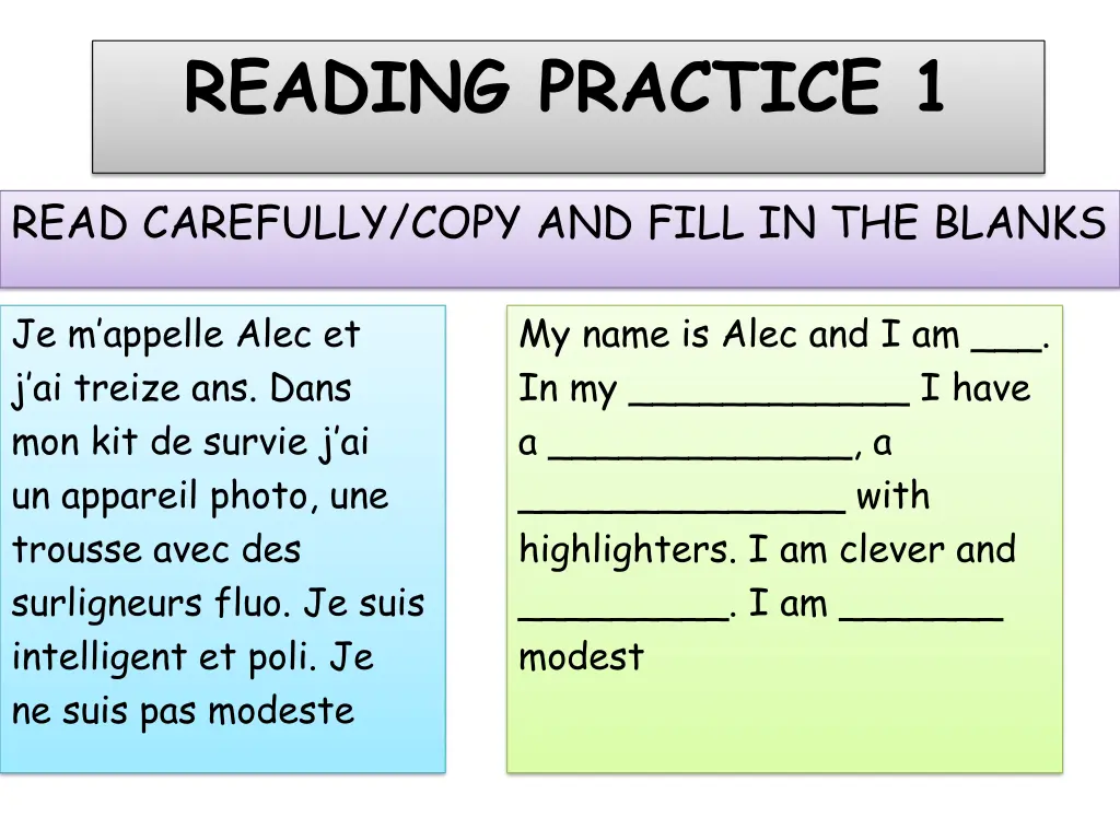 reading practice 1