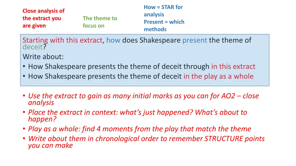 how star for analysis present which methods