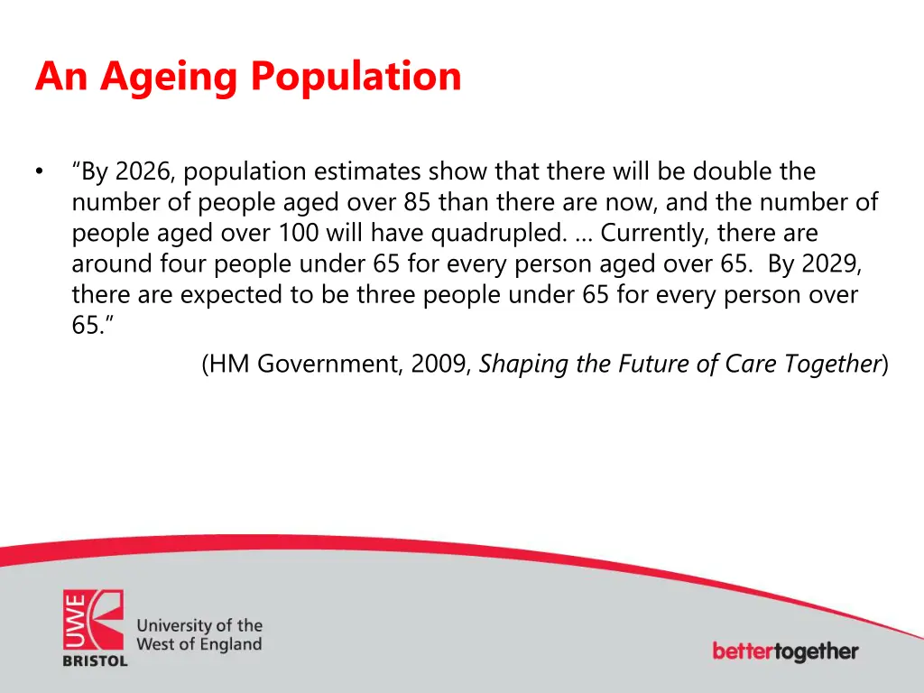 an ageing population