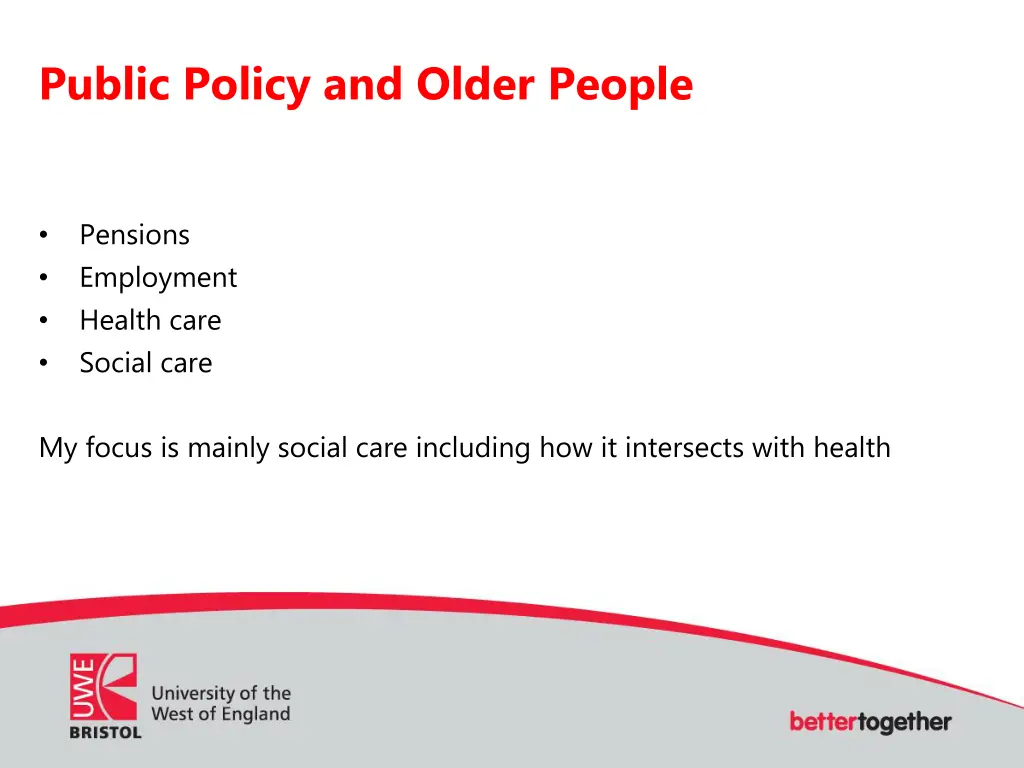 public policy and older people