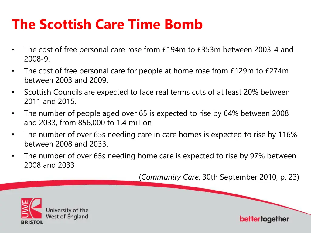 the scottish care time bomb