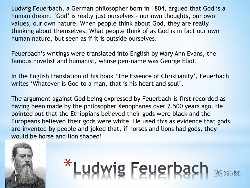 ludwig feuerbach a german philosopher born 1