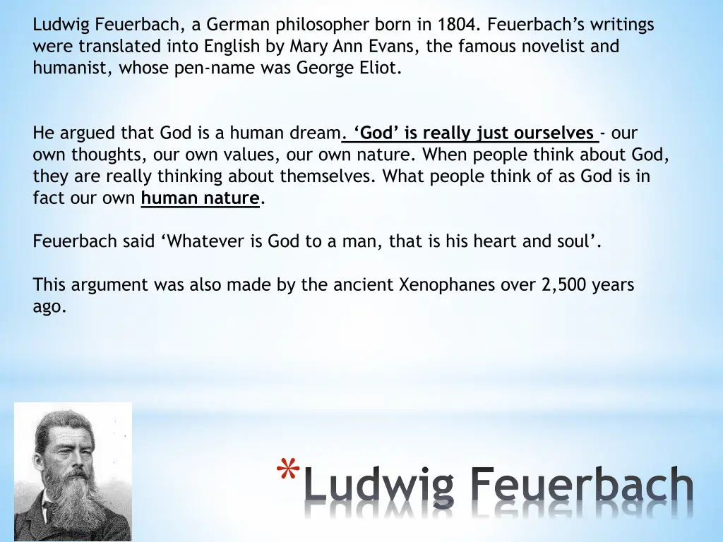 ludwig feuerbach a german philosopher born