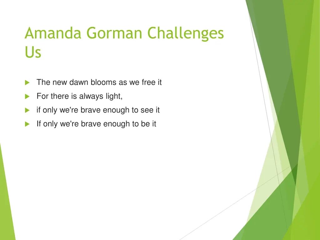 amanda gorman challenges us